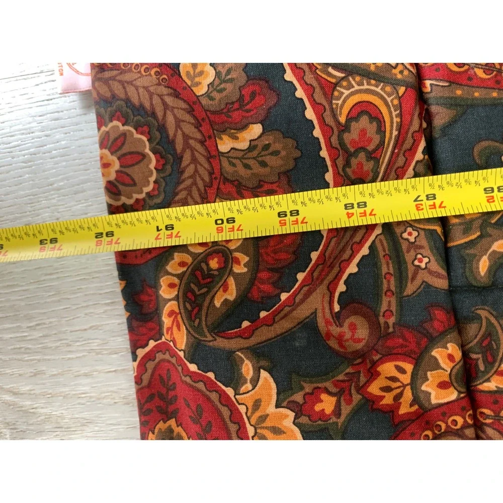 Croscill Vintage Paisley Comforter Green Burgundy Red Reversible Made in USA